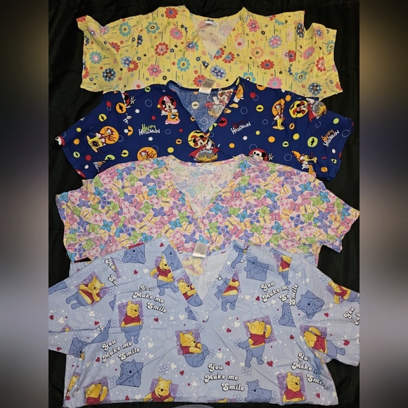 several Tops - 4 Ladies Medical Scrub Tops